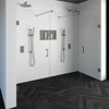 Saniclass Create profielloze nis cabine XL 256.9x200cm met stabilisatiestangen RVS geborsteld SW486665 Saniclass Create profielloze nis cabine XL 256.9x200cm met stabilisatiestangen RVS geborsteld SW486665