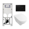 Villeroy & Boch O.novo ensemble encastré avec cuvette suspendue à évacuation profonde blanc abattant softclose plaque de commande noir SW46973