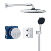 Grohe Precision ensemble de douche pluie encastré – thermostatique – douche de tête 25 x 25 cm – douchette 2 jets – chrome SW1120187