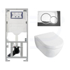 Villeroy & Boch Subway 2.0 Inbouwset met wandcloset wit softclose zitting afdekplaat chroom SW1109