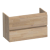 Saniclass Solution Natural Wood Small Meuble sous vasque 80x38.6x50cm 2 tiroirs Grey Oak SW393154