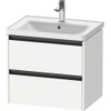 Duravit Ketho.2 Wastafelonderbouwkast - met 2 laden - 63.4x45.5x54.9cm - met grepen antraciet - wit mat SW772304
