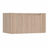 H&R Badmeubelen Juice Wastafelonderkast - 80x45x40cm - rechterhoek afgerond - 3D-front - 1 lade - geïntegreerde greep - rockford oak SW1259561