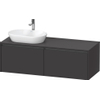 Duravit ketho 2 meuble sous lavabo avec plaque console et 2 tiroirs pour lavabo à gauche 140x55x45.9cm avec poignées anthracite graphite super mat SW772953