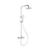 FugaFlow Efficiente Sobrado Ensemble de douche à effet pluie avec thermostat douche de tête 20cm douchette à main 3 positions chrome SW1123835