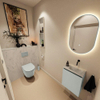 MONDIAZ TURE-DLUX Meuble toilette - 40cm - Greey - EDEN - vasque Opalo - position droite - sans trou de robinet SW1104308