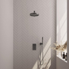 BRAUER Stripe Douche de tête thermostatique encastrée - 3 voies - rectangulaire - pomme de douche 25cm - bras mural droit - douchette à main barre - flexible de douche - coude mural - gunmetal brossé PVD SW1435217