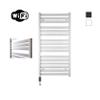 Sanicare HVW Moda handdoekradiator - 60x120cm - elektrisch - 876 watt - links - thermostaat zwart - mat wit SW1185679