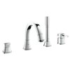 Grohe Grandera Mélangeur bain sur gorge 4 trous avec bec et inverseur avec douchette à main et flexible 150cm chrome 0437846 Grohe Grandera Mélangeur bain sur gorge 4 trous avec bec et inverseur avec douchette à main et flexible 150cm chrome 0437846