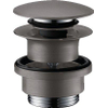 Hansgrohe Afvoerplug - 1 1/4" klikwaste - voor wastafel- en bidetmengkranen - geborsteld zwart chroom SW295834