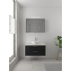 Bruynzeel Combo badmeubelset 90x45cm 1 wasbak 2 lades met spiegelkast met softclose ceramic zwart eiken SW383539 Bruynzeel Combo badmeubelset 90x45cm 1 wasbak 2 lades met spiegelkast met softclose ceramic zwart eiken SW383539