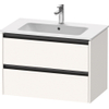 Duravit Ketho.2 Wastafelonderbouwkast - met 2 laden - 81x48x55cm - met grepen antraciet - wit supermat SW772751