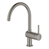 GROHE Minta Mitigeur de cuisine - haut - bec rond orientable - hard graphite brossé SW354778