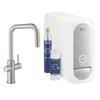 Grohe Blue Home Keukenkraan - uittrekbare u uitloop - 1 gats - filterfunctie - plat licht en bruisend water - Brushed Supersteel (RVS) SW236972