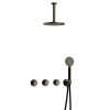 Hotbath Cobber IBS70 Regendoucheset - inbouw - 15cm plafondarm - 20cm ronde hoofddouche - 3 standen handdouche - mat/glans verouderd ijzer (zwart) SW677620
