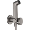 Hansgrohe Bidet - handdouche - 1jet - ecosmart - voor warm water - met douchehouder en doucheslang - 125 cm - geborsteld zwart chroom SW1172924