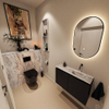 MONDIAZ TURE-DLUX Meuble toilette - 80cm - Urban - EDEN - vasque Glace - position droite - sans trou de robinet SW1103125