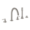 GROHE Atrio afbouwdeel 5-gats badrandcombinatie met omstel met handdouche met doucheslang 200cm m. hefboomgrepen supersteel SW225257 GROHE Atrio afbouwdeel 5-gats badrandcombinatie met omstel met handdouche met doucheslang 200cm m. hefboomgrepen supersteel SW225257