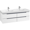 Villeroy & Boch Subway 2.0 Meuble sous lavabo 128.7x44.9x41.6cm avec 4 tiroirs pour double lavabo 7175 130cm Blanc mat 1024251 Villeroy & Boch Subway 2.0 Meuble sous lavabo 128.7x44.9x41.6cm avec 4 tiroirs pour double lavabo 7175 130cm Blanc mat 1024251