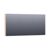 Saniclass Dual Spiegelkast - 140x70x15cm - verlichting - geintegreerd - 3 links- rechtsdraaiende spiegeldeur - MFC - sahara SW371778
