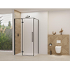 Van Rijn Products ST07 Deur tbv hoekcabine - 118x200cm - helder glas incl. stabilisatiestang - Zwart SW1177964