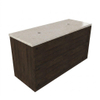 Saniclass Holz Frame Badkamermeubelset - 120x45x63cm - Travertine natuurstenen topblad - zonder kraangat - 2 lades - mat eiken charcoal (hout) SW1580037
