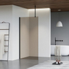 Fortifura Galeria Douche à l'italienne - 70x200cm - Fumé - Bras plafond - Noir mat SW957621