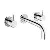 Crosswater mpro mélangeur lavabo encastré 3 trous avec bec 19cm chrome SW487388