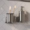 BRAUER Ensemble d'Accessoires - distributeur de savon - gobelet - avec fixation murale - surface magnétique - chrome SW1471810