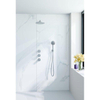Fortifura Nebbio Ensemble de douche pluie - robinet encastré - élément encastré - coude mural de raccordement - flexible de douche lisse - douchette ronde - bras mural 35cm - pomme de douche 30cm - chrome SW1237502
