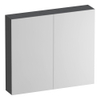 BRAUER Impress armoire de toilette - 80x70x15cm - sans éclairage - 2 portes miroir double face - Gris Bois SW1199034