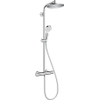 Hansgrohe Crometta s 240 - 1jet - showerpipe: - met Ecostat - 1001 CL douchekraan thermostatischHOH=15cm - met S - 24 - thermostaat - hoogglans chroom SW73210
