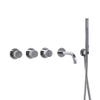 Fortifura Nebbio Badcombinatie-set - thermostaatkraan - wandaansluitbocht - met handdouchehouder - metalen doucheslang - staaf handdouche - uitloop - hoogglans chroom SW1237994