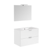 Allibert euro pack ensemble de meubles de salle de bain avec miroir 80x55cm 2 tiroirs blanc brillant SW734395