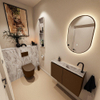 MONDIAZ TURE-DLUX Meuble toilette - 80cm - Rust - EDEN - vasque Glace - position droite - 1 trou de robinet SW1103522