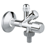 Grohe Hoekstopkraan - knel - 1/2x3/8 inch - met kunststof greep - chroom SW32009