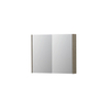 INK SPK2 armoire de toilette – 90 x 74 x 14 cm – 2 portes, portes-miroir double face – Chêne Greige SW353371