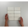 ÉCHANTILLON Terravito Galeno carreau mural - 7.5x15cm - 8.5mm - Rectangle - Blanc/crème mat SW736337