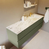 Mondiaz VICA-DLUX ensemble de meuble de salle de bain - 150cm - meuble sous-vasque armée - 2 tiroirs - lavabo encastré cloud droite - 1 trou de robinet - version haute de 60cm - glace SW1088111