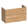BRAUER Delight Wavy meuble sous-lavabo 100 2 tiroirs softclose - sans poignée - 1 découpe pour siphon - Forest Tan SW1199538