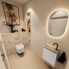 MONDIAZ TURE-DLUX Meuble toilette - 40cm - Cale - EDEN - vasque Frappe - position gauche - 1 trou de robinet SW1102669