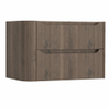 H&R Badmeubelen Juice Meuble sous vasque - 80x45x50cm - angle gauche arrondi - 2 tiroirs - poignée intégrée - chêne Tucson SW1489374