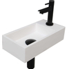 Ink Versus pack lave-mains – 36 x 18 x 9 cm – polystone blanc – perçage à droite – robinet noir mat SW352415