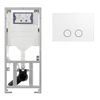 Geberit Inbouwreservoir - UP320 - QeramiQ Push Steel bedieningsplaat slim - dualflush - ronde knoppen - mat wit SW1595334