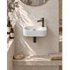 QeramiQ Fuente pack lave-mains – demi-rond – 40 x 21,5 x 12 cm – céramique blanc brillant – robinet noir mat SW1232791