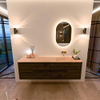 Mondiaz CIRO-DLUX Badkamermeubelset - 170x45x50cm - Solid surface wastafel Saba - 1 wasbak Rechts - zonder kraangaten - 4 lades - Shadow SW1532732
