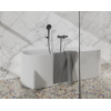 Fortifura Calvi Thermostatische badkraan - met ronde handdouche handdouchehouder en gladde doucheslang - PVD - geborsteld gunmetal (antraciet) SW811976