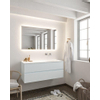 Mondiaz VICA ensemble de meuble de salle de bain - 120cm - meuble sous-vasque argile - 2 tiroirs - lavabo lune droite - sans trou de robinet - miroir LED - version XL 60cm de haut SW1097896