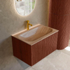 MONDIAZ KURVE-DLUX Meuble de salle de bains 70cm couleur Ruby avec 1 tiroir et 0 portes. Lavabo BIG SMALL Central 1 trou de robinet Saba. SW1433452