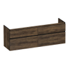 BRAUER Delight Edge meuble sous-lavabo 160 4 tiroirs softclose - sans poignée - 2 découpes pour siphon - Grove SW1199203